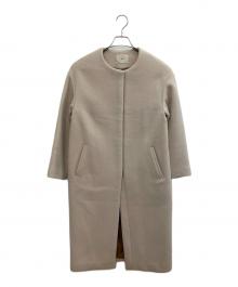 IENA（イエナ）の古着「ラムウールノーカラーロングコート」｜ベージュ