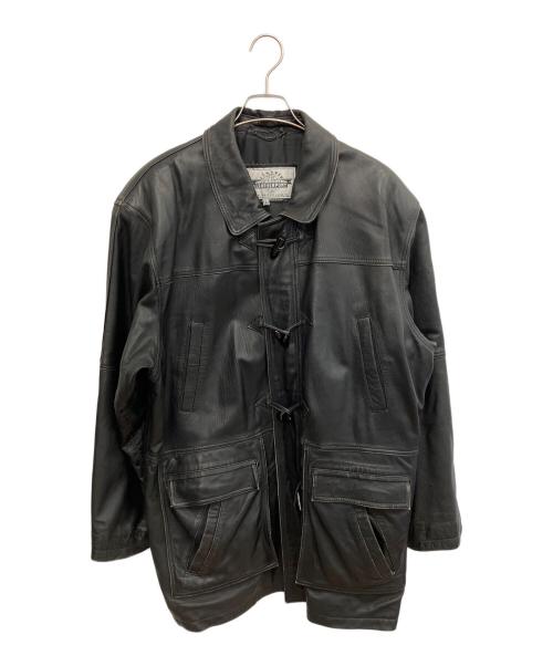 CIHANER（ジハネル）CIHANER (ジハネル) レザーステンカラーコート ブラック サイズ:SIZE Lの古着・服飾アイテム