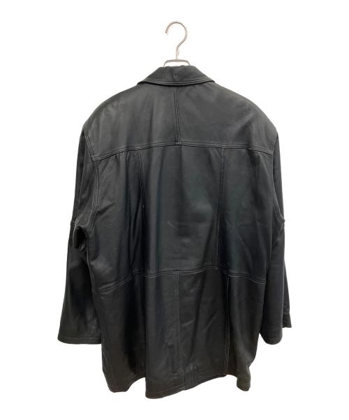 CIHANER（ジハネル）CIHANER (ジハネル) レザーステンカラーコート ブラック サイズ:SIZE Lの古着・服飾アイテム