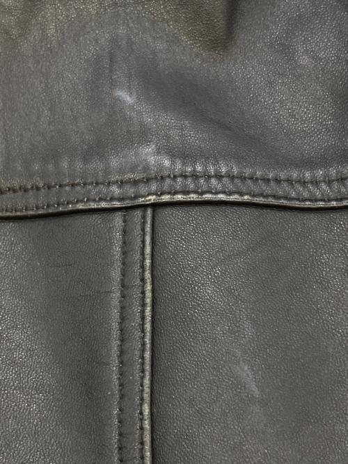 CIHANER（ジハネル）CIHANER (ジハネル) レザーステンカラーコート ブラック サイズ:SIZE Lの古着・服飾アイテム