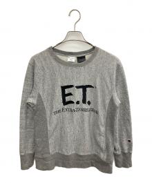 Champion REVERSE WEAVE×E.T.（チャンピオン リバース ウィーブ×イーティー）の古着「ロゴスウェット」｜グレー
