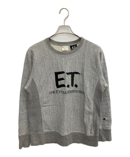 Champion REVERSE WEAVE（チャンピオン リバース ウィーブ）Champion REVERSE WEAVE (チャンピオン リバース ウィーブ) E.T. (イーティー) ロゴスウェット グレー サイズ:SIZE Lの古着・服飾アイテム