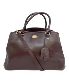 COACH（コーチ）の古着「ラグジュアリー クロスグレーン レザー スモール マーゴット キャリーオール」｜ワインレッド