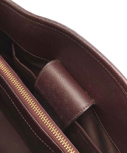 COACH（コーチ）COACH (コーチ) ラグジュアリー クロスグレーン レザー スモール マーゴット キャリーオール ワインレッドの古着・服飾アイテム