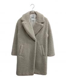 ZARA（ザラ）の古着「ボアステンカラーコート」｜ベージュ