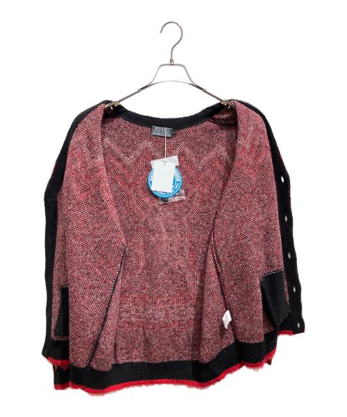 Hysteric Glamour（ヒステリックグラマー）Hysteric Glamour (ヒステリックグラマー) SPEAK NO EVIL ジャガードカーディガン　厚手カーディガン ブラック×レッド サイズ:SIZE M 未使用品の古着・服飾アイテム