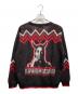 Hysteric Glamour (ヒステリックグラマー) SPEAK NO EVIL ジャガードカーディガン　厚手カーディガン ブラック×レッド サイズ:SIZE M 未使用品：22000円