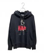 Hysteric Glamourヒステリックグラマー）の古着「VIXEN GIRL プリント オーバーサイズ プルオーバ― パーカー」｜ブラック