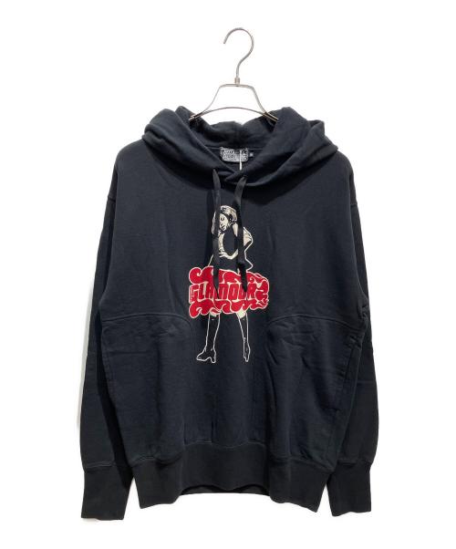 Hysteric Glamour（ヒステリックグラマー）Hysteric Glamour (ヒステリックグラマー) VIXEN GIRL プリント オーバーサイズ プルオーバ― パーカー ブラック サイズ:SIZE M 未使用品の古着・服飾アイテム