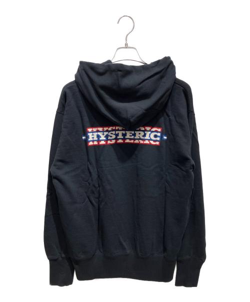 Hysteric Glamour（ヒステリックグラマー）Hysteric Glamour (ヒステリックグラマー) VIXEN GIRL プリント オーバーサイズ プルオーバ― パーカー ブラック サイズ:SIZE M 未使用品の古着・服飾アイテム