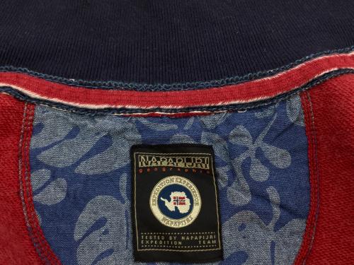 NAPAPIJRI（ナパピリ）NAPAPIJRI (ナパピリ) スウェットジャケット レッド×ネイビー サイズ:SIZE Mの古着・服飾アイテム