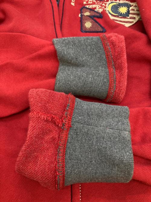 NAPAPIJRI（ナパピリ）NAPAPIJRI (ナパピリ) スウェットジャケット レッド×ネイビー サイズ:SIZE Mの古着・服飾アイテム