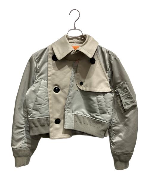 sacai（サカイ）sacai (サカイ) MA-1 Nylon Twill Blouson ブルゾン ベージュ サイズ:SIZE 1の古着・服飾アイテム