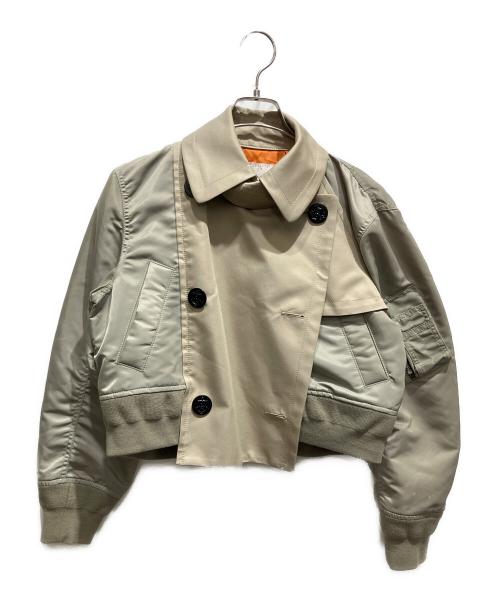 sacai（サカイ）sacai (サカイ) MA-1 Nylon Twill Blouson ブルゾン ベージュ サイズ:SIZE 1の古着・服飾アイテム