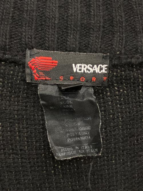 VERSACE（ヴェルサーチ）VERSACE (ヴェルサーチ) ハーフジップニット ブラック サイズ:SIZE Mの古着・服飾アイテム