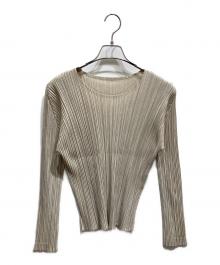 PLEATS PLEASE（プリーツプリーズ）の古着「長袖カットソー」｜ベージュ