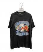 Spring Ford×BON JOVIスプリング フォード×ボンジョビ）の古着「We're Back Kickin' Ass プリント半袖Tシャツ」｜ブラック
