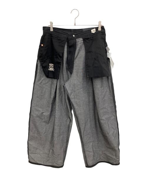 LEVI'S（リーバイス）LEVI'S (リーバイス) ワイドプリーツ CROP ジーンズ ブラック サイズ:W31L28の古着・服飾アイテム