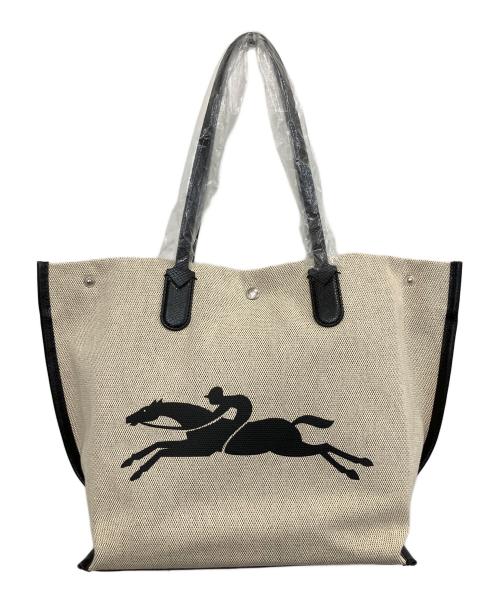 LONGCHAMP（ロンシャン）LONGCHAMP (ロンシャン) トートバッグ ベージュ×ブラックの古着・服飾アイテム