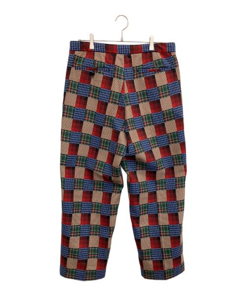 BEAMS PLUS（ビームスプラス）BEAMS PLUS (ビームスプラス) ドビーチェック パッチワークライク ドローストリングストラウザーズ チェックパンツ マルチカラー サイズ:SIZE Lの古着・服飾アイテム