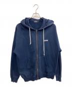 X-LARGEエクストララージ）の古着「STANDARD LOGO ZIP HOODED SWEATSHIRT ジップパーカー」｜ネイビー