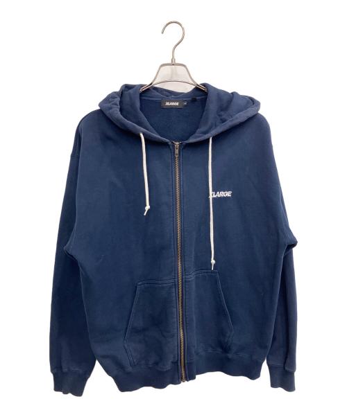 X-LARGE（エクストララージ）X-LARGE (エクストララージ) STANDARD LOGO ZIP HOODED SWEATSHIRT ジップパーカー ネイビー サイズ:SIZE Lの古着・服飾アイテム