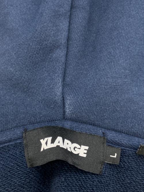 X-LARGE（エクストララージ）X-LARGE (エクストララージ) STANDARD LOGO ZIP HOODED SWEATSHIRT ジップパーカー ネイビー サイズ:SIZE Lの古着・服飾アイテム