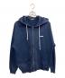 X-LARGE（エクストララージ）の古着「STANDARD LOGO ZIP HOODED SWEATSHIRT ジップパーカー」｜ネイビー