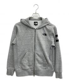 THE NORTH FACE（ザ ノース フェイス）の古着「Face Square Logo FullZip ジップパーカー」｜グレー