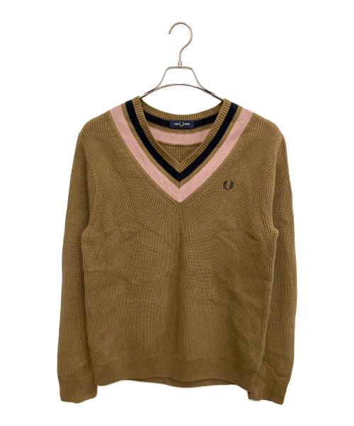 FRED PERRY（フレッドペリー）FRED PERRY (フレッドペリー) 厚手ニット ベージュ サイズ:SIZE Mの古着・服飾アイテム