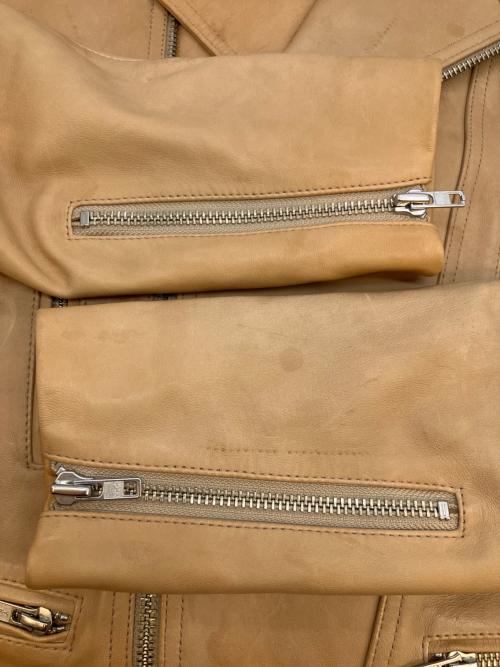 AMERICAN RAG CIE（アメリカンラグシー）AMERICAN RAG CIE (アメリカンラグシー) ダブルライダースジャケット ベージュ サイズ:SIZE 1の古着・服飾アイテム