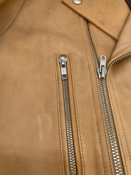 AMERICAN RAG CIE（アメリカンラグシー）AMERICAN RAG CIE (アメリカンラグシー) ダブルライダースジャケット ベージュ サイズ:SIZE 1の古着・服飾アイテム