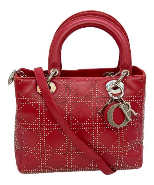 Christian Dior（クリスチャン ディオール）Christian Dior (クリスチャン ディオール) レディディオール スタッズ2WAYバック レッドの古着・服飾アイテム