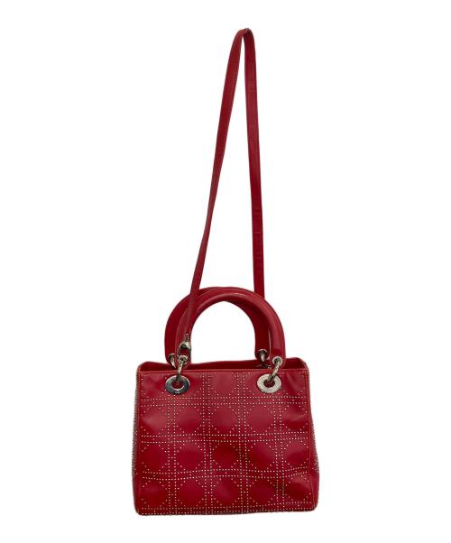 Christian Dior（クリスチャン ディオール）Christian Dior (クリスチャン ディオール) レディディオール スタッズ2WAYバック レッドの古着・服飾アイテム