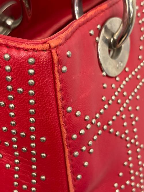 Christian Dior（クリスチャン ディオール）Christian Dior (クリスチャン ディオール) レディディオール スタッズ2WAYバック レッドの古着・服飾アイテム