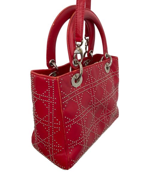Christian Dior（クリスチャン ディオール）Christian Dior (クリスチャン ディオール) レディディオール スタッズ2WAYバック レッドの古着・服飾アイテム