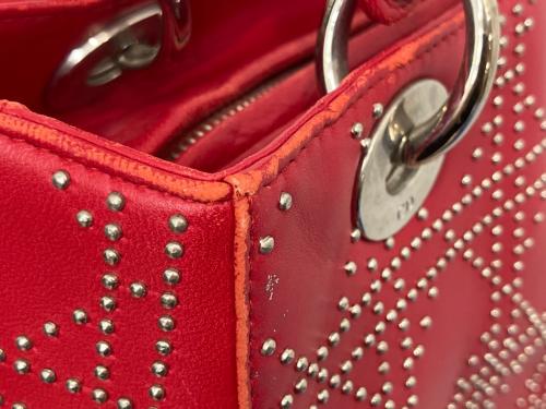 Christian Dior（クリスチャン ディオール）Christian Dior (クリスチャン ディオール) レディディオール スタッズ2WAYバック レッドの古着・服飾アイテム
