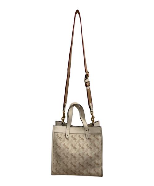 COACH（コーチ）COACH (コーチ) フィールドトート ホース アンド キャリッジ プリント2WAYトートバッグ アイボリー×ベージュの古着・服飾アイテム