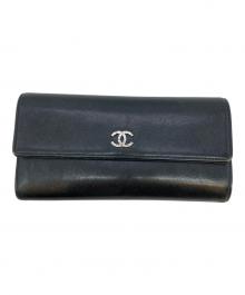 CHANEL（シャネル）の古着「ココマーク キャビアスキン 長財布」｜ブラック