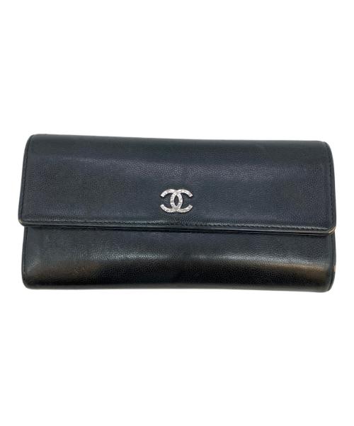 CHANEL（シャネル）CHANEL (シャネル) ココマーク キャビアスキン 長財布 ブラックの古着・服飾アイテム