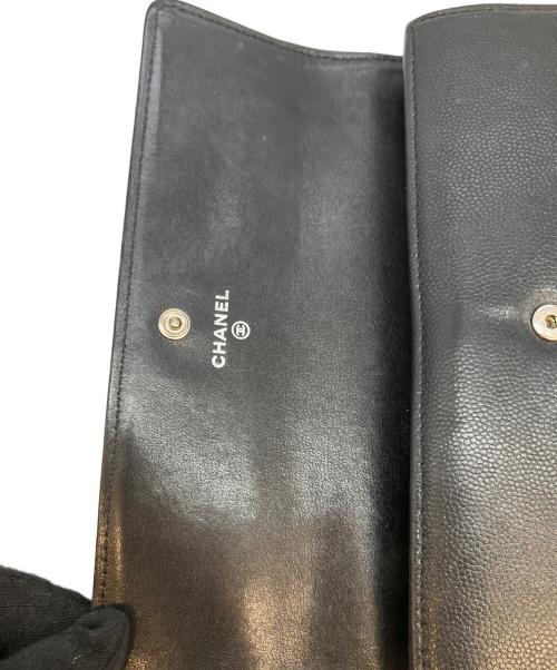 CHANEL（シャネル）CHANEL (シャネル) ココマーク キャビアスキン 長財布 ブラックの古着・服飾アイテム