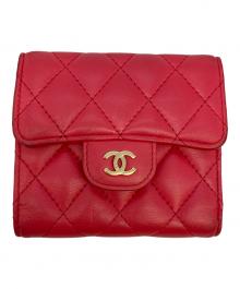 CHANEL（シャネル）の古着「3つ折り財布」｜レッド