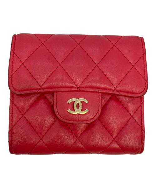 CHANEL（シャネル）CHANEL (シャネル) 3つ折り財布 レッドの古着・服飾アイテム