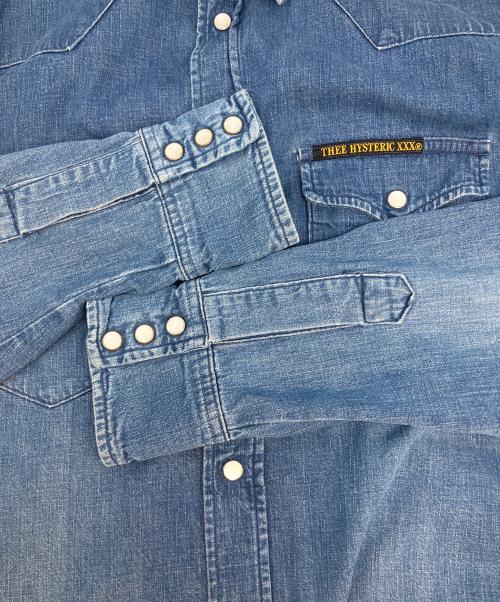 Thee Hysteric XXX（ジィ ヒステリックトリプルエックス）Thee Hysteric XXX (ジィ ヒステリックトリプルエックス) 長袖シャツ インディゴ サイズ:SIZE Mの古着・服飾アイテム