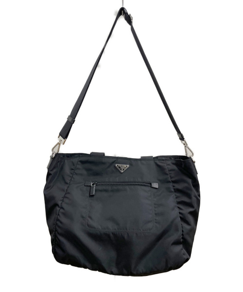 PRADA（プラダ）PRADA (プラダ) 2WAYナイロンバッグ ブラック BR4376 無地の古着・服飾アイテム