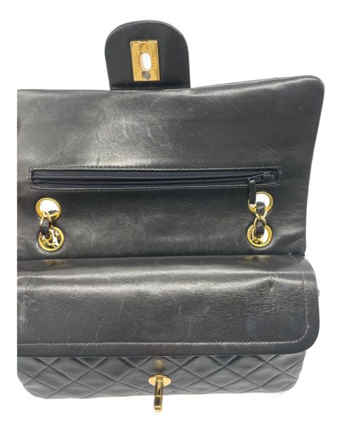 CHANEL（シャネル）CHANEL (シャネル) ダブルチェーンショルダーバッグ ブラックの古着・服飾アイテム