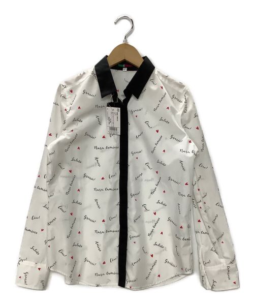 NARA CAMICIE（ナラカミーチェ）NARA CAMICIE (ナラカミーチェ) ブラウス ホワイト×ブラック サイズ:1の古着・服飾アイテム