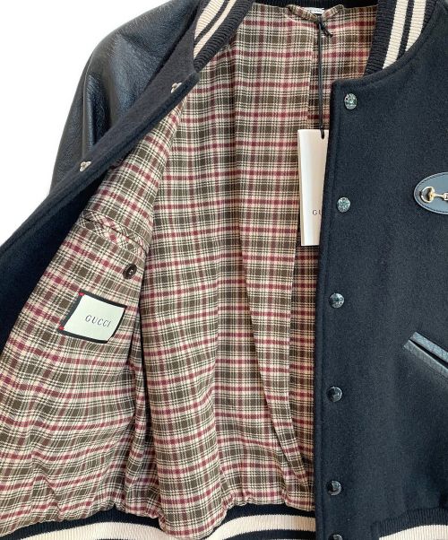 GUCCI（グッチ）GUCCI (グッチ) フェルトレザーボンバージャケット ブラック サイズ:46 未使用品の古着・服飾アイテム