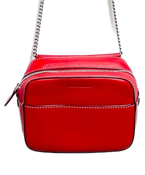 J&M DAVIDSON（ジェイ＆エム デヴィッドソン）J&M DAVIDSON (ジェイ＆エム デヴィッドソン) チェーンショルダーバッグ ミニ ペブル レッドの古着・服飾アイテム