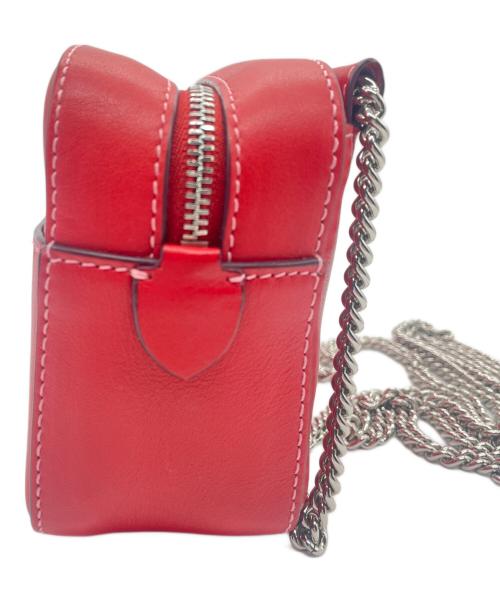 J&M DAVIDSON（ジェイ＆エム デヴィッドソン）J&M DAVIDSON (ジェイ＆エム デヴィッドソン) チェーンショルダーバッグ ミニ ペブル レッドの古着・服飾アイテム